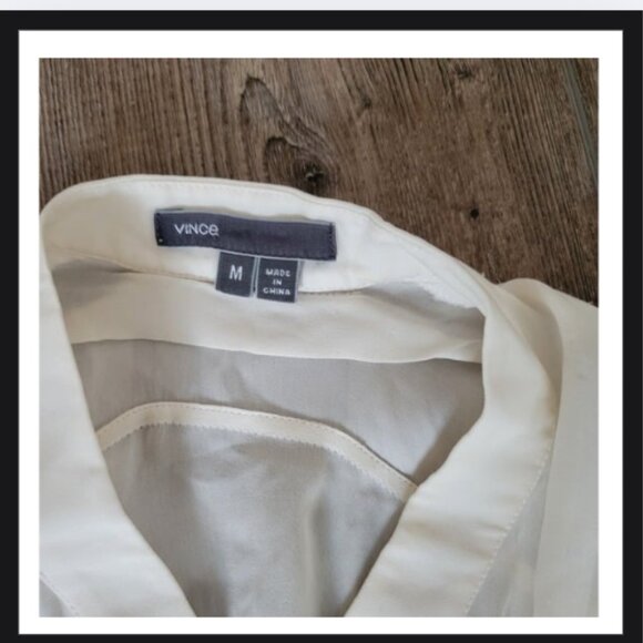 Silk Satin Band-Collar Blouse - Picture 3 of 4